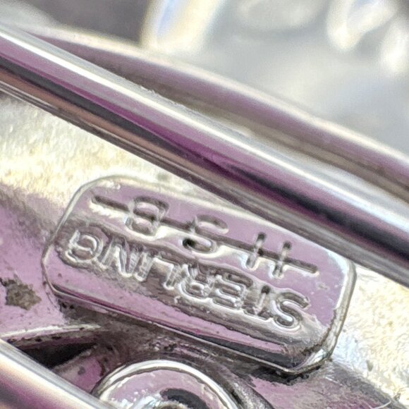 VTG Sterling Silver 925 Four Leaf Clover Textured Brooch Size 1" Length - Picture 8 of 11